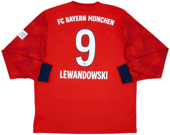 2018-19 Bayern Munich Home L/S Shirt Lewandowski #9 - 8/10 - (XL)