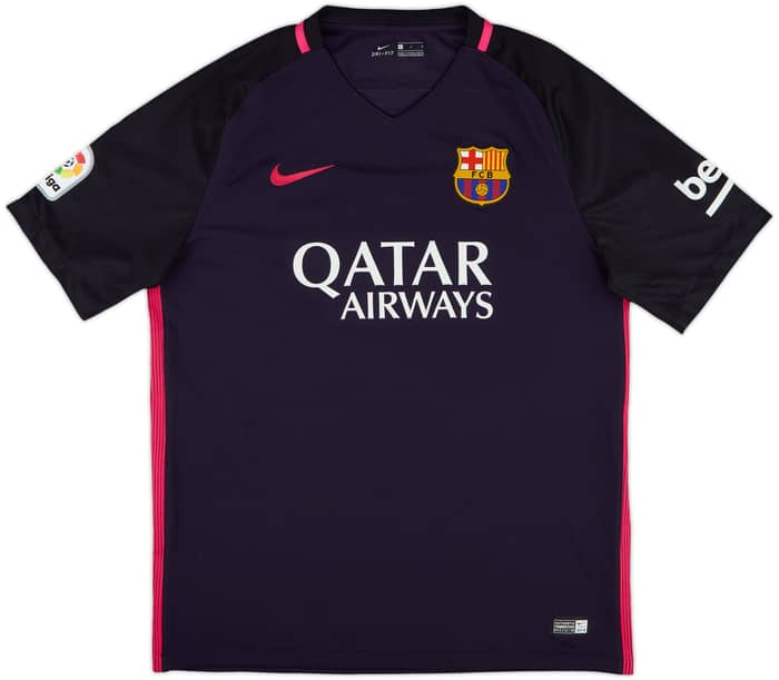 2016-17 Barcelona Away Shirt Suarez #9 - 10/10 - (L)