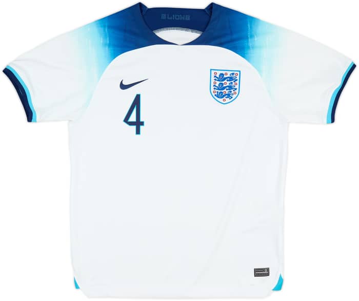 2022-23 England Home Shirt Rice #4 - 8/10 - (XL)