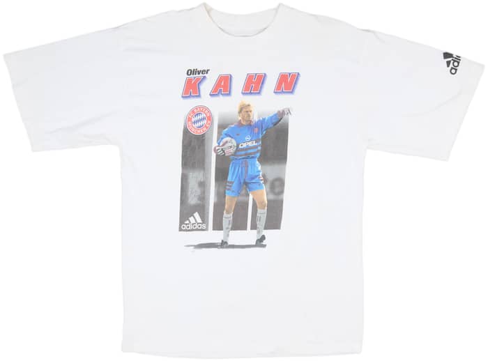 1999-00 Bayern Munich adidas Graphic Tee Kahn #1 - 8/10 - (L)