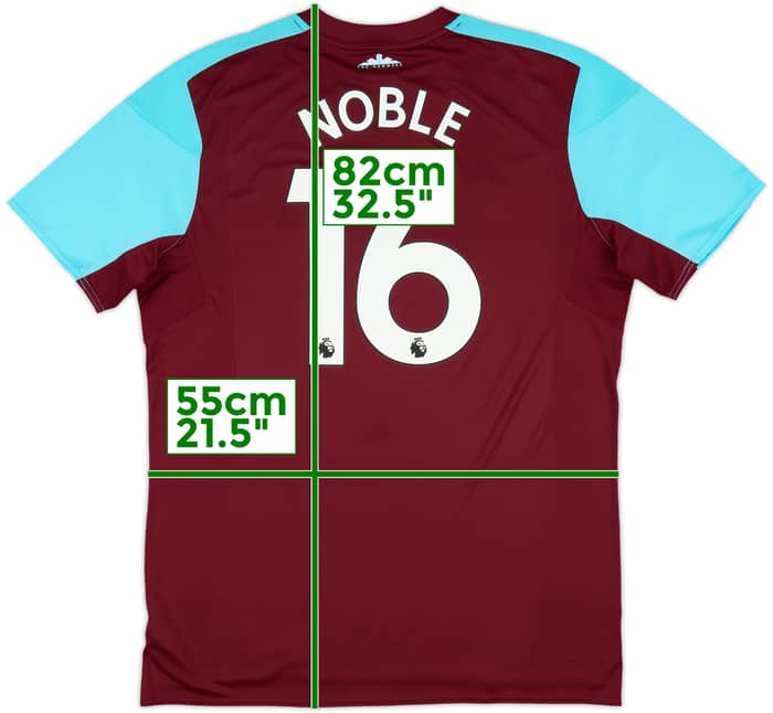 2017-18 West Ham Home Shirt Noble #16 - 10/10 - (XL)