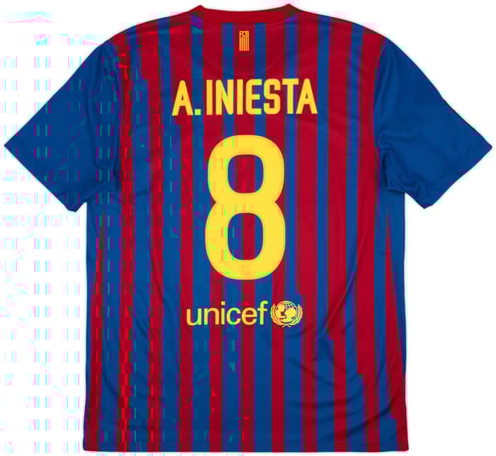 2011-12 Barcelona Home Shirt A.Iniesta #8 - 9/10 - (L)