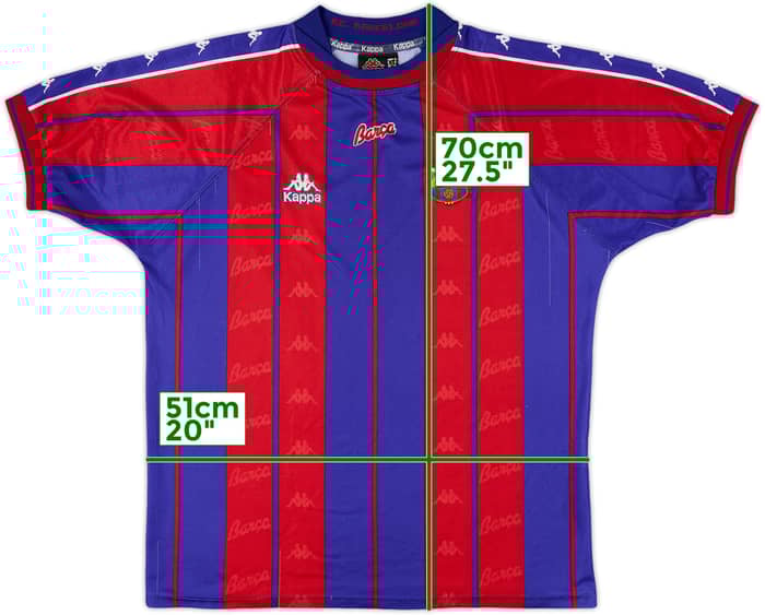 1997-98 Barcelona Home Shirt - 8/10 - (XL)