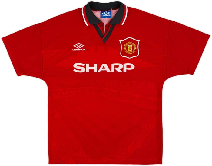 1994-96 Manchester United Home Shirt Sharpe #5 - 7/10 - (M)