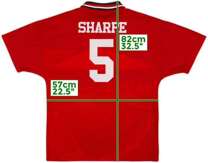 1994-96 Manchester United Home Shirt Sharpe #5 - 7/10 - (M)
