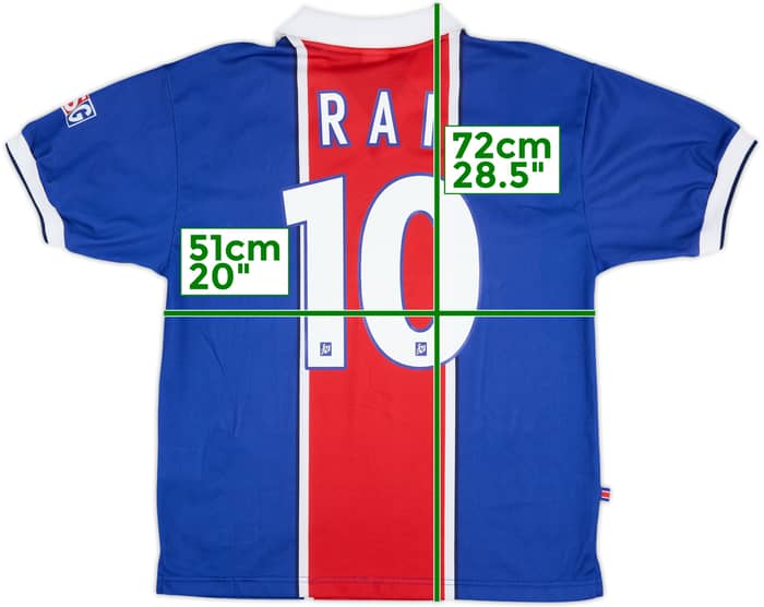 1997-98 Paris Saint-Germain Home Shirt Rai #10 - 8/10 - (M)