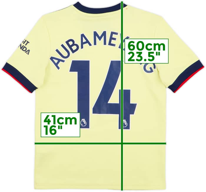 2021-22 Arsenal Away Shirt Aubameyang #14 - 9/10 - (M.Boys)
