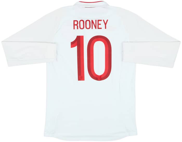 2012-13 England Home L/S Shirt Rooney #10 - 7/10 - (M)