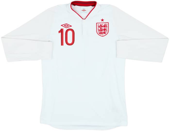 2012-13 England Home L/S Shirt Rooney #10 - 7/10 - (M)