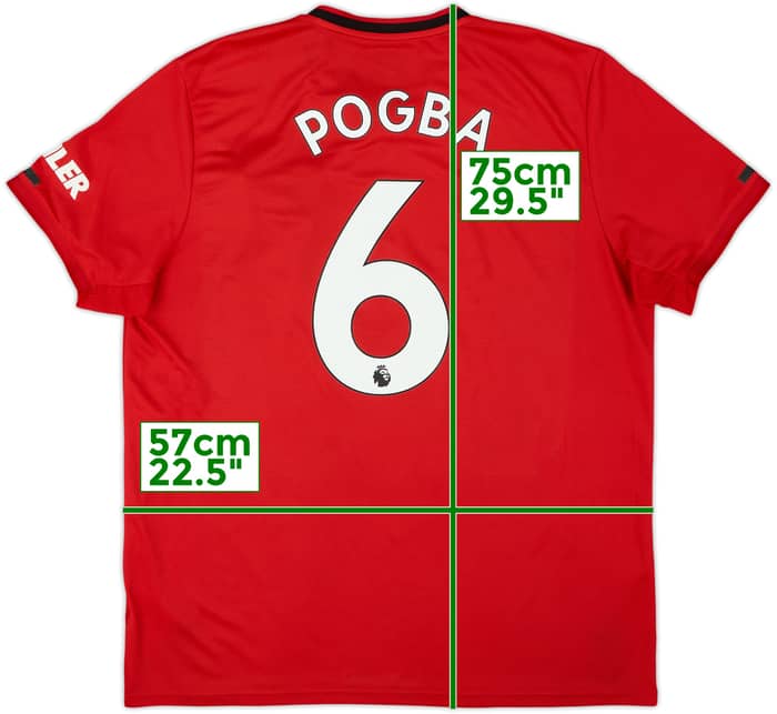 2019-20 Manchester United Home Shirt Pogba #6 - 8/10 - (XL)