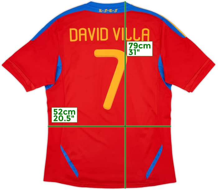 2010-11 Spain Home Shirt David Villa #7 - 8/10 - (L)