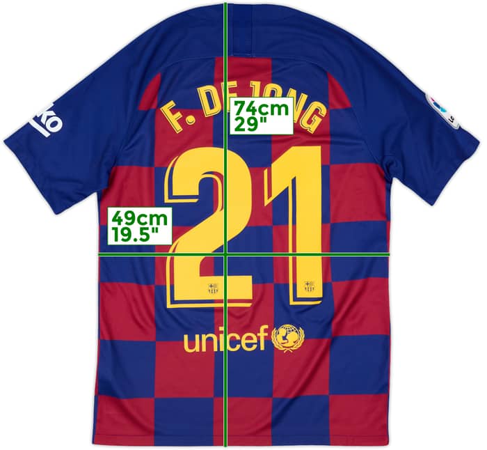 2019-20 Barcelona Home Shirt F.De Jong #21 - 9/10 - (M)