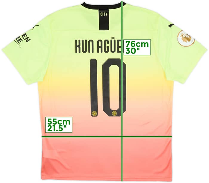 2019-20 Manchester City Third Shirt Kun Aguero #10 - 9/10 - (XL)