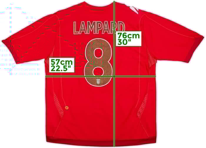 2006-08 England Away Shirt Lampard #8 - 7/10 - (XL)