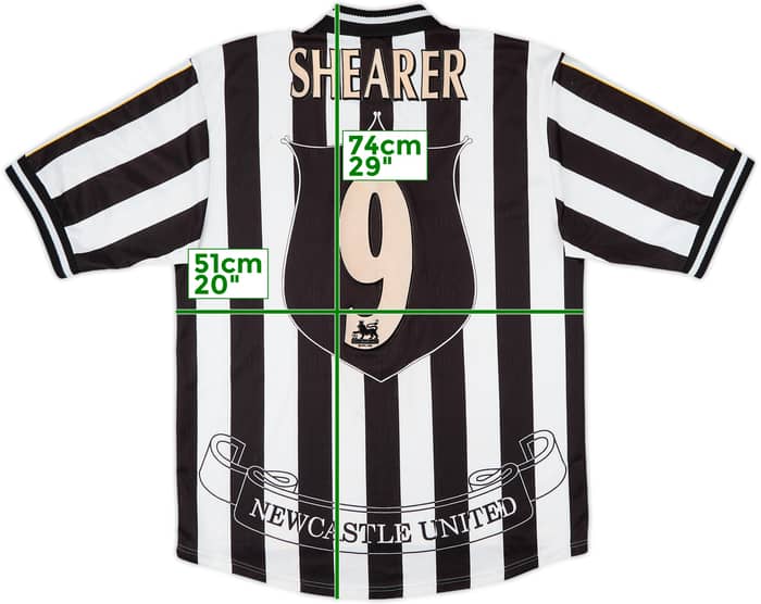 1997-99 Newcastle Home Shirt Shearer #9 - 8/10 - (XL)