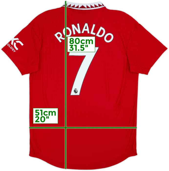 2022-23 Manchester United Authentic Home Shirt Ronaldo #7 - 9/10 - (L)