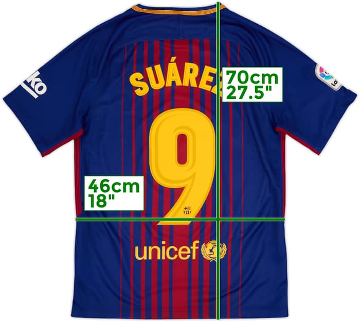 2017-18 Barcelona Home Shirt Suarez #9 - 9/10 - (S)