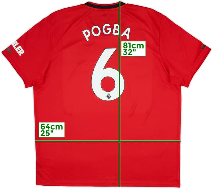 2019-20 Manchester United Home Shirt Pogba #6 - 10/10 - (XXL)