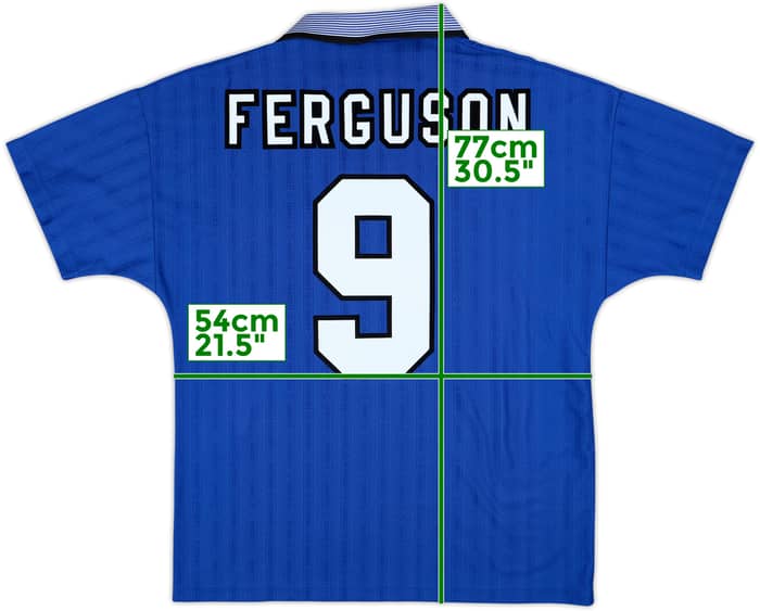 1995-97 Everton Camiseta Local Ferguson #9 - 6/10 - (L)