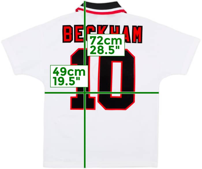 1996-97 Manchester United Away Shirt Beckham #10 - 8/10 - (Y)