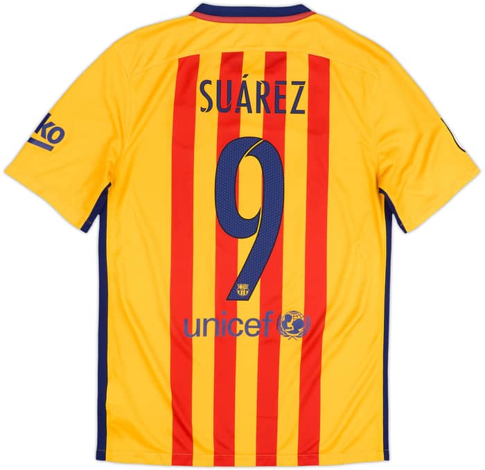 2015-16 Barcelona Away Shirt Suarez #9 - 7/10 - (S)