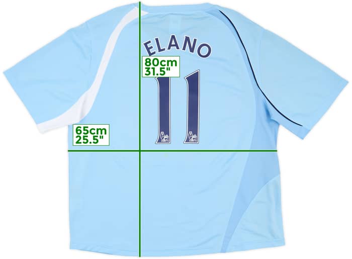 2008-09 Manchester City Home Shirt Elano #11 - 7/10 - (XXL)
