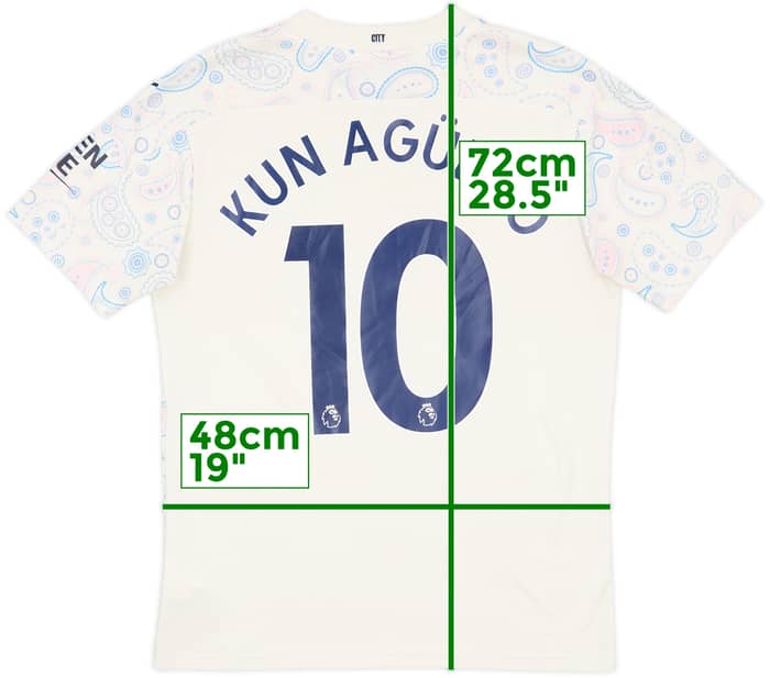 2020-21 Manchester City Third Shirt Kun Aguero #10 - 7/10 - (M)