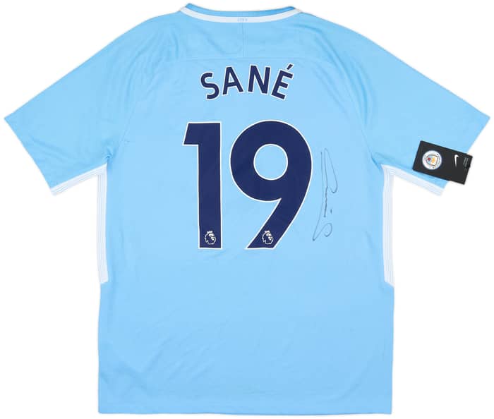 2017-18 Manchester City Signed Home Shirt Sane #19 (M)