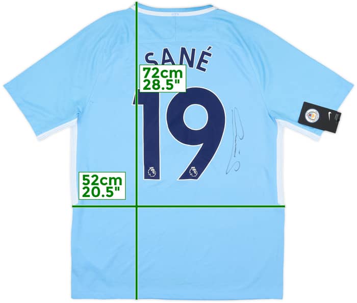 2017-18 Manchester City Signed Home Shirt Sane #19 (M)