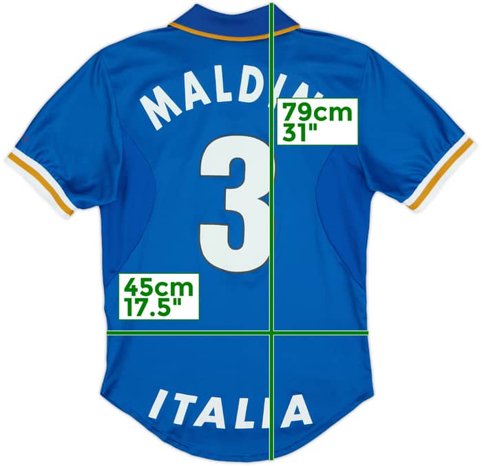 1996-97 Italy Home Shirt Maldini #3 - 8/10 - (XS)