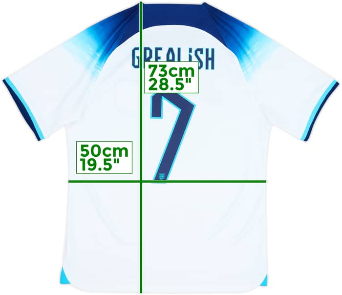 2022-23 England Home Shirt Grealish #7 - 9/10 - (M)