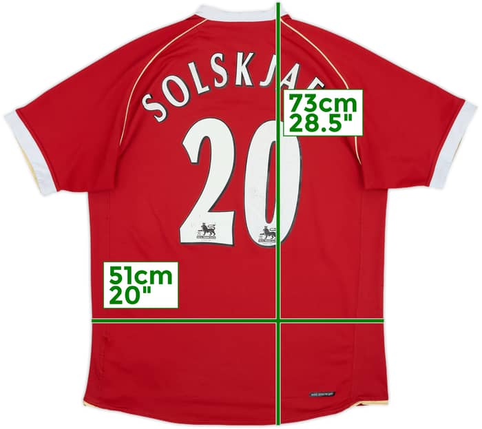 2006-07 Manchester United Home Shirt Solskjaer #20 - 6/10 - (M)