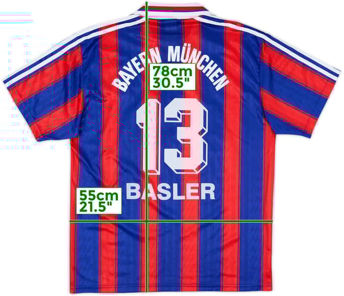 1995-97 Bayern Munich Home Shirt Basler #13 - 9/10 - (M)