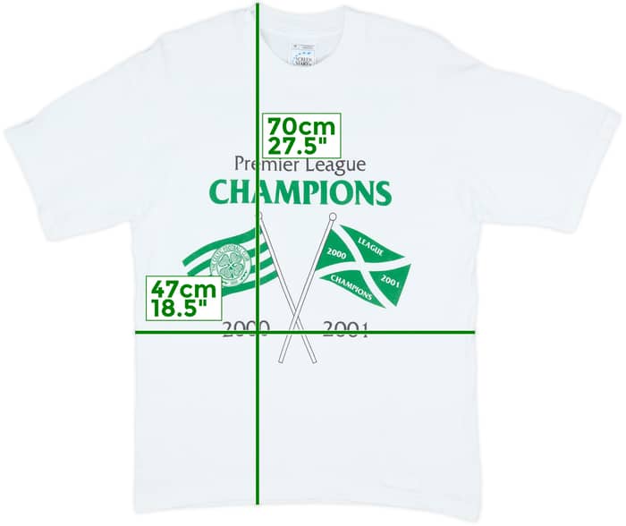 2000-01 Celtic 'Champions' Graphic Tee - 6/10 - (S)