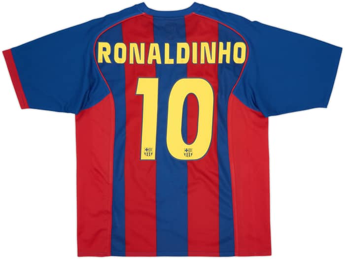 2004-05 Barcelona Basic Home Shirt Ronaldinho #10 - 8/10 - (L)