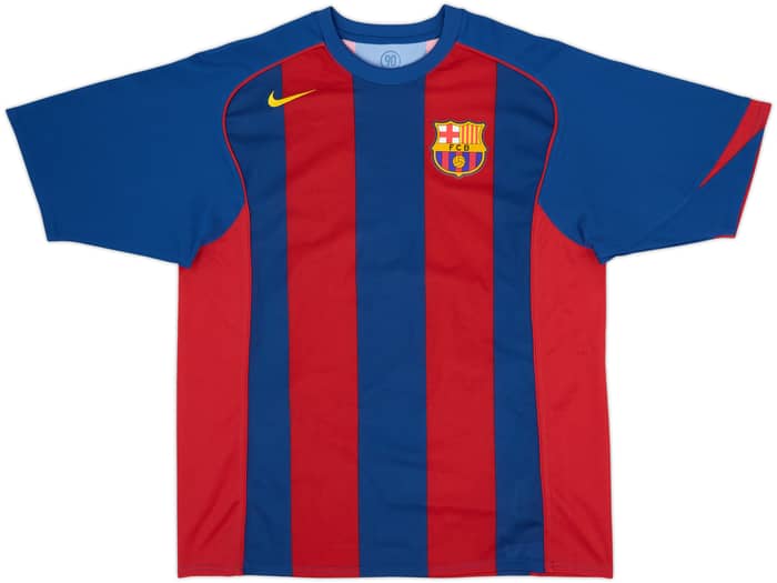2004-05 Barcelona Basic Home Shirt Ronaldinho #10 - 8/10 - (L)