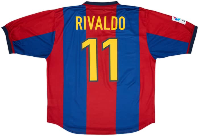 1998-00 Barcelona Home Shirt Rivaldo #11 - 9/10 - (XL)
