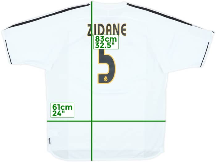 2003-04 Real Madrid Home Shirt Zidane #5 - 9/10 - (XL)