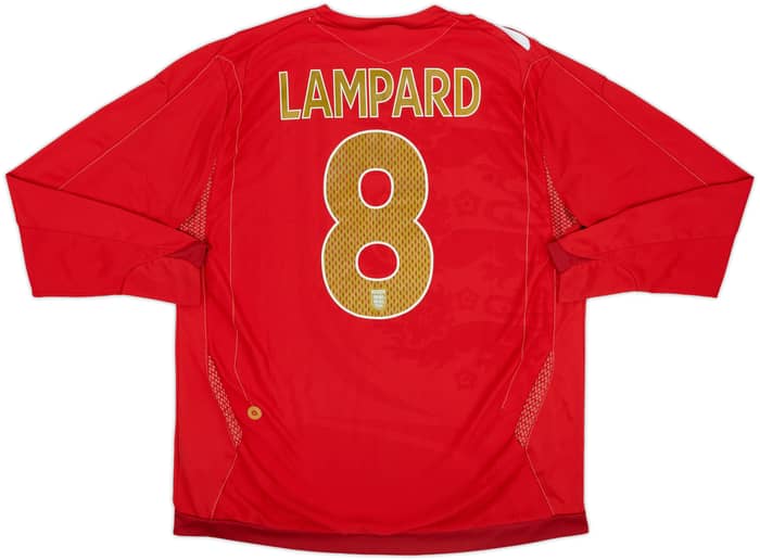 2006-08 England Away L/S Shirt Lampard #8 - 8/10 - (L)