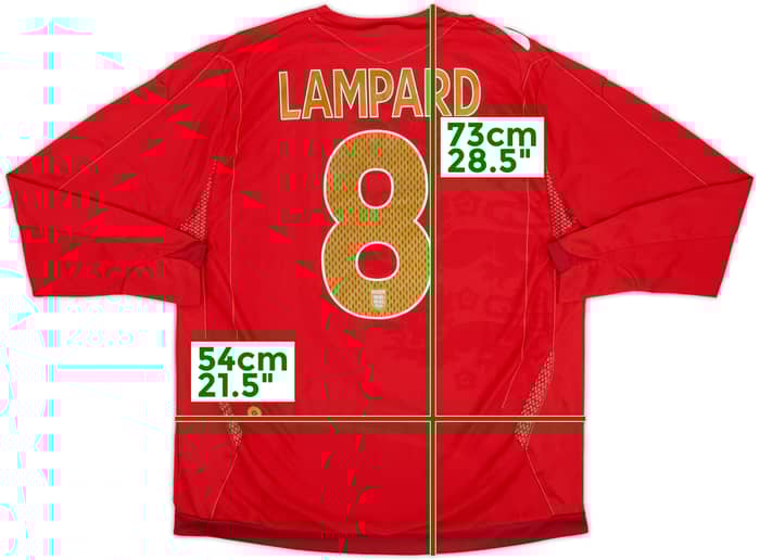 2006-08 England Away L/S Shirt Lampard #8 - 8/10 - (L)