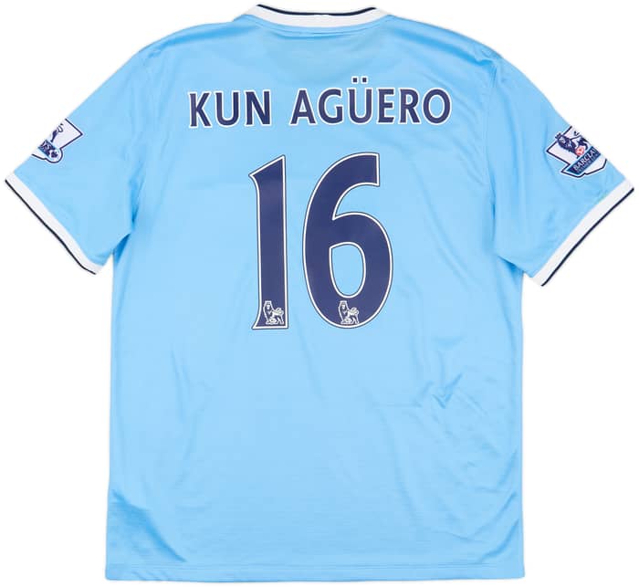 2013-14 Manchester City Home Shirt Kun Aguero #16 - 8/10 - (L)