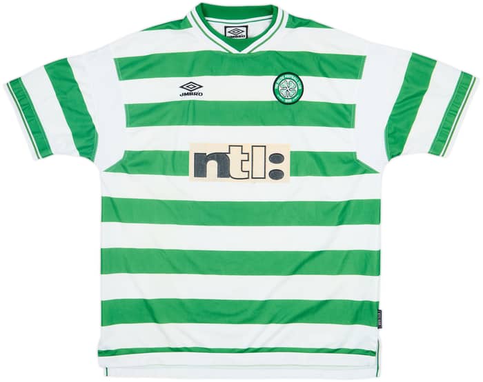 1999-01 Celtic Home Shirt Larsson #7 - 8/10 - (XXL)