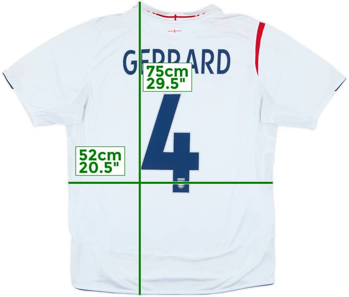 2005-07 England Home Shirt Gerrard #4 - 6/10 - (L)