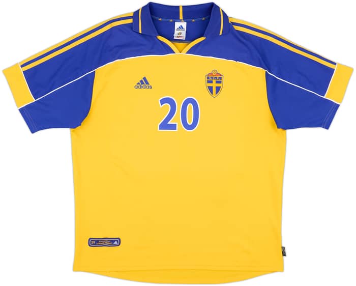 2000-02 Sweden Home Shirt Larsson #20 - 6/10 - (XL)
