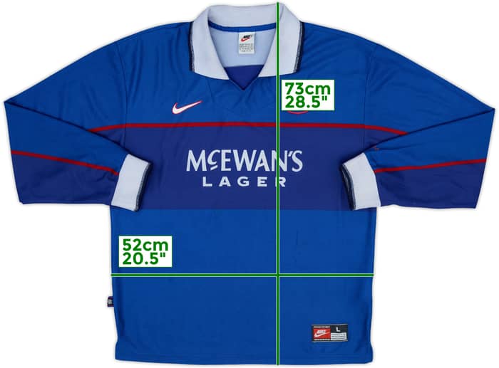 1997-99 Rangers Home L/S Shirt - 5/10 - (L)
