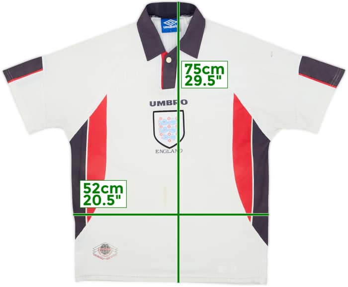 1997-99 Inglaterra Camiseta Local - 5/10 - (L)