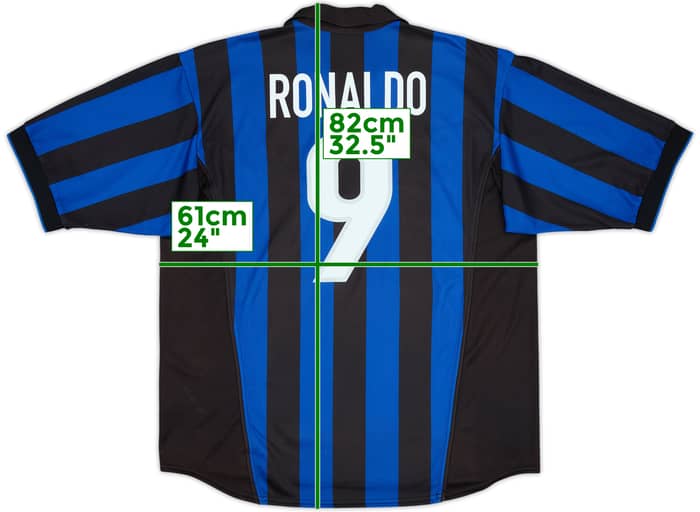 1998-99 Inter Milan Home Shirt Ronaldo #9 - 6/10 - (XL)