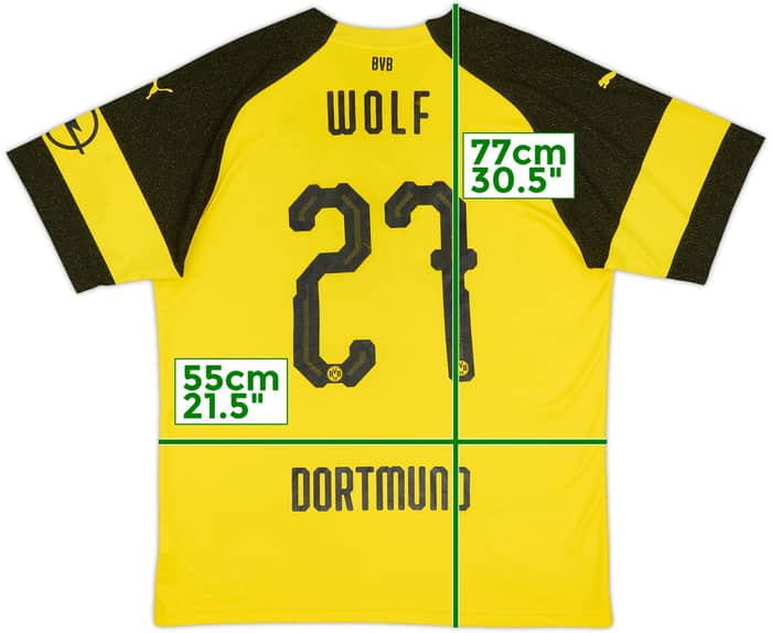 2018-19 Borussia Dortmund Home Shirt Wolf #27 - 6/10 - (XL)