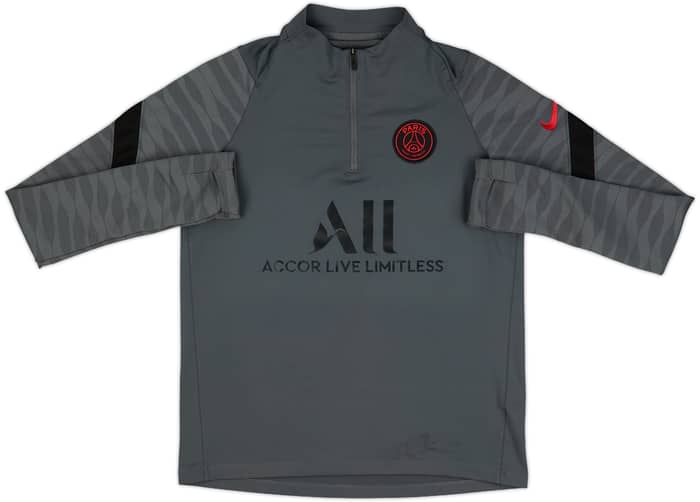 2021-22 Paris Saint-Germain Nike 1/4 Zip Drill Top - 8/10 - (XL.Boys)
