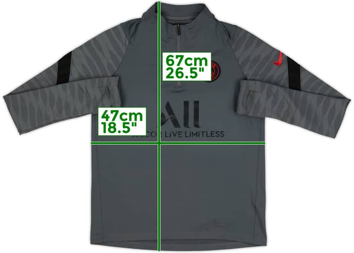 2021-22 Paris Saint-Germain Nike 1/4 Zip Drill Top - 8/10 - (XL.Boys)